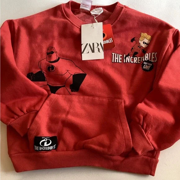 Zara Vibrant Red The Incredibles sweatshirt - Picture 1 of 11